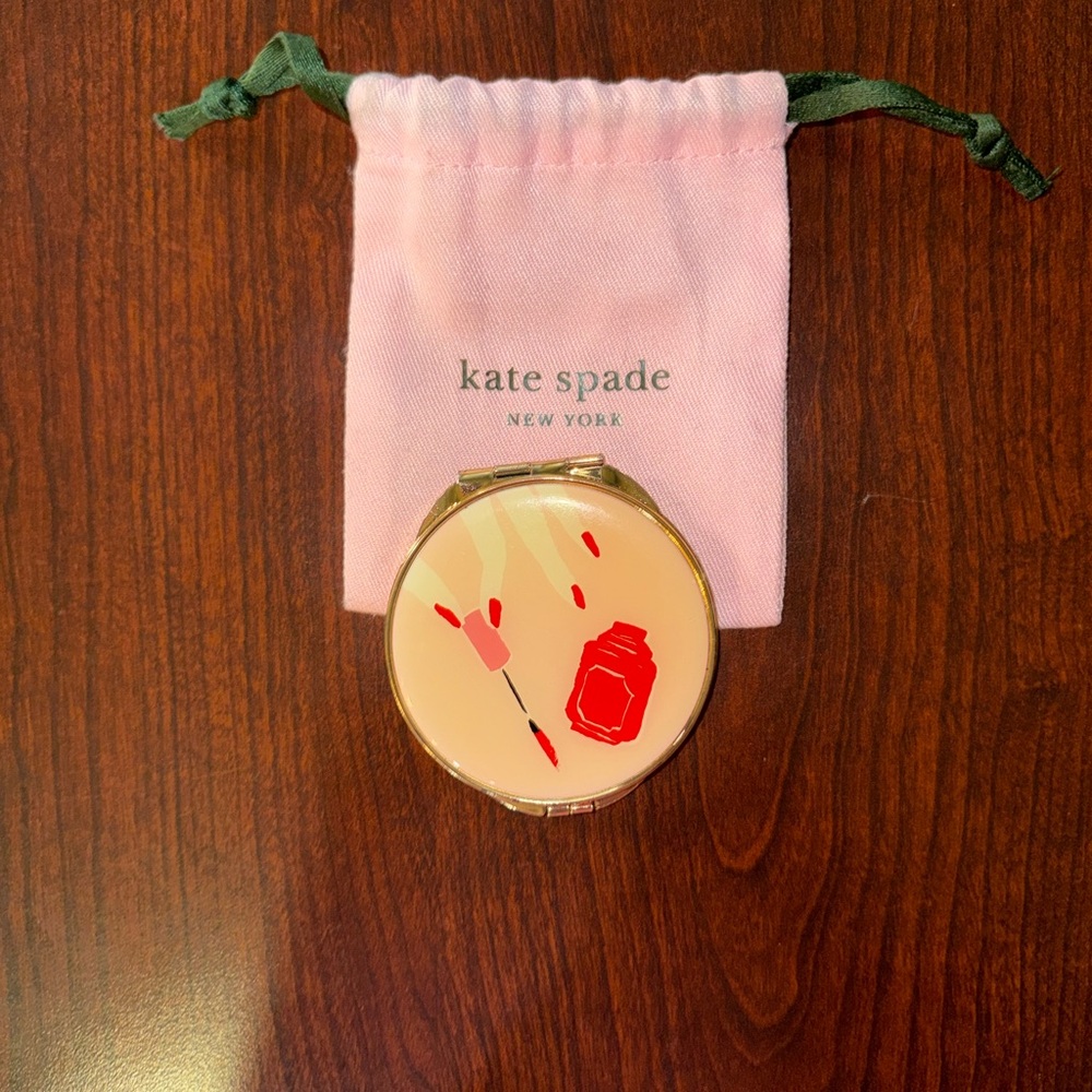 Kate Spade Pink and Gold Compact Mirror